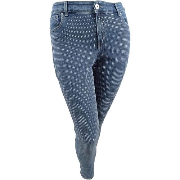 NC International Concepts size 16 Bling-Front Skinny Jeans (Indigo) - Picture 9 of 15